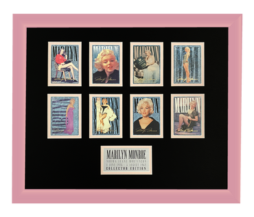 Marilyn Monroe 8 Trading Card Display | Framed in Blush Pink