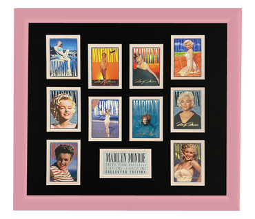 Marilyn Monroe 10 Trading Card Display | Framed in Blush Pink