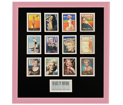 Marilyn Monroe 12 Trading Card Display | Framed in Blush Pink