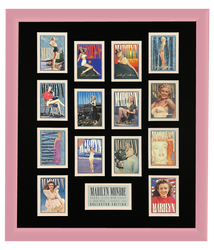 Marilyn Monroe 14 Trading Card Display | Framed in Blush Pink