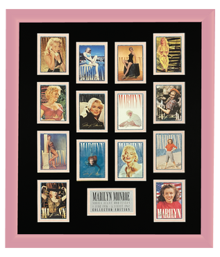 Marilyn Monroe 14 Trading Card Display | Framed in Blush Pink