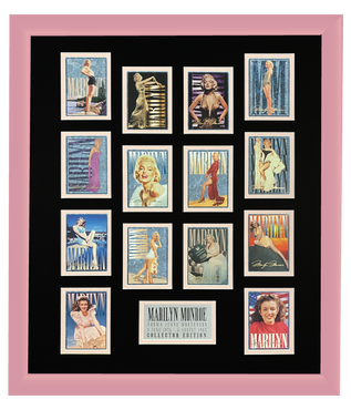 Marilyn Monroe 14 Trading Card Display | Framed in Blush Pink