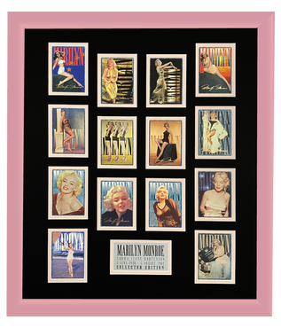 Marilyn Monroe 14 Trading Card Display | Framed in Blush Pink