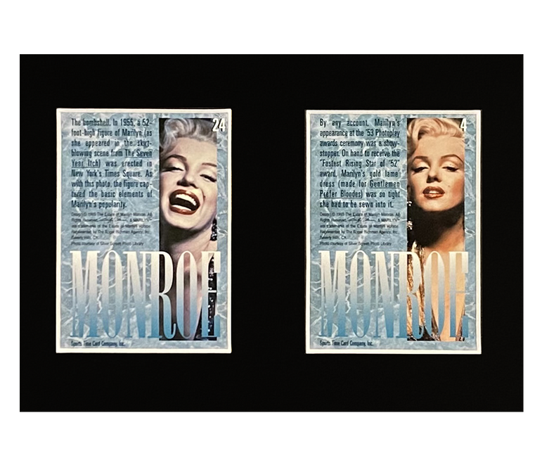 Marilyn Monroe 8 Trading Card Display | Framed in Blush Pink