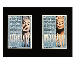 Marilyn Monroe 14 Trading Card Display | Framed in Blush Pink