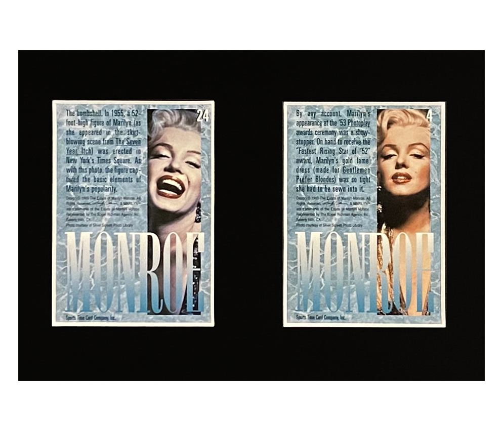 Marilyn Monroe 14 Trading Card Display | Framed in Blush Pink